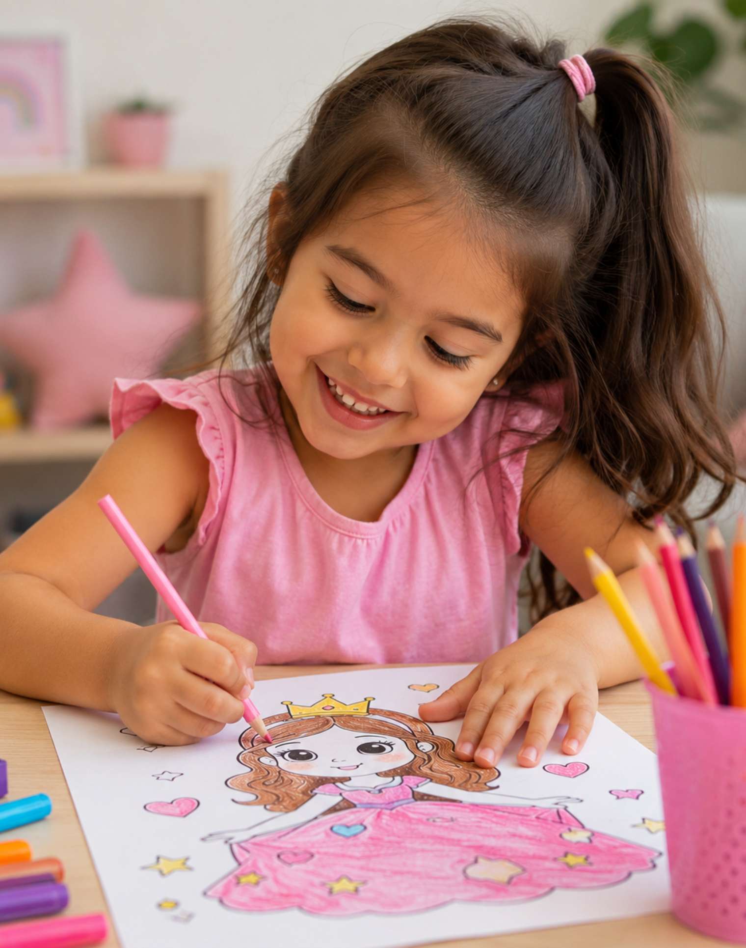 niÑa coloreando una princesa (1520 x 1930 px)
